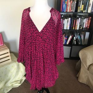 Diane Von Furstenberg Pink and Blue Floral Dress